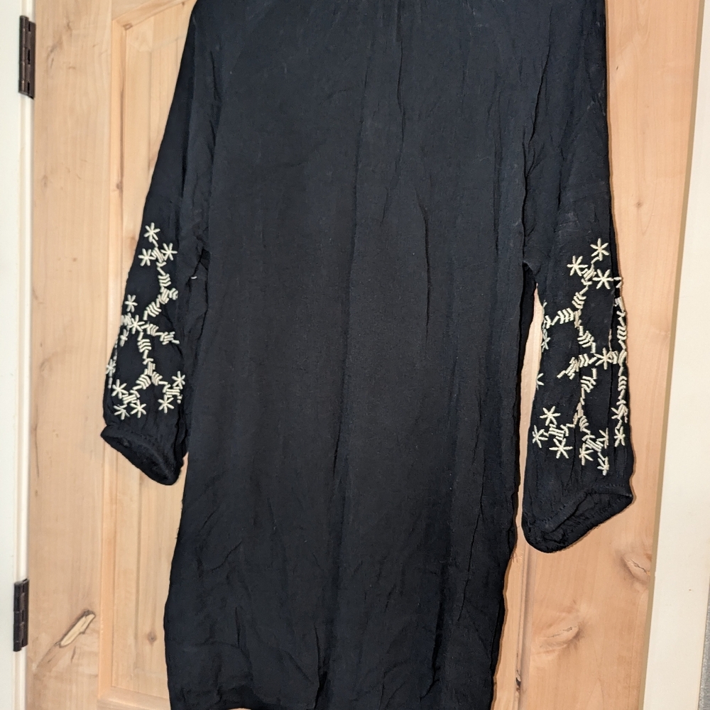 Kiwi and punch Miami Bohemian Black Tunic with Embroidered Details - Picture 3 of 4
